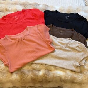 American Eagle Ribbed Short Sleeve Tee Bundle - size large